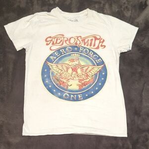 Aerosmith White Graphic  T-Shirt